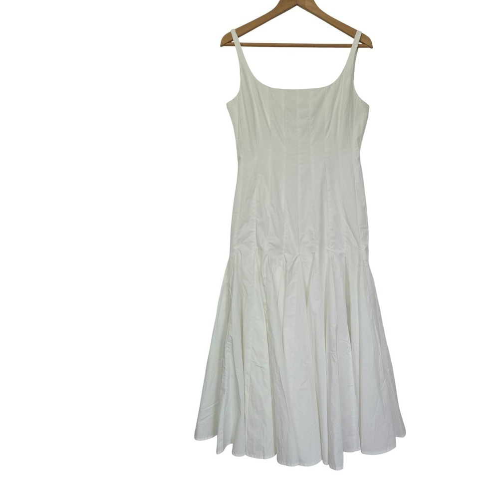 J.Crew Collection Drop Waist Dress Cotton Poplin Women 8 White NWT $298 CS971